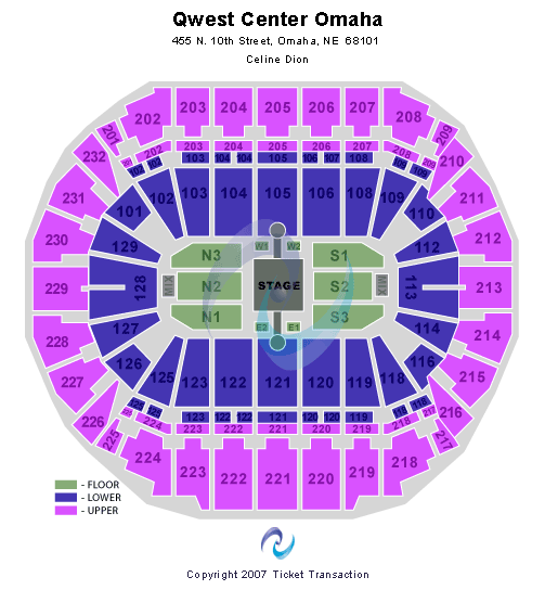 CHI Health Center Omaha Celine Dion Seating Chart