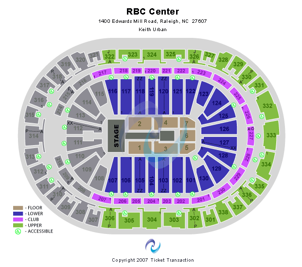 PNC Arena Keith Urban & Carrie Underwood Seating Chart
