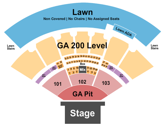 Cascades Amphitheater - WA Endstage GA Pit/GA200s Seating Chart