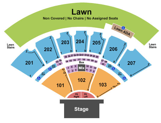 seating chart for RV Inn Style Resorts Amphitheater Endstage Pit 2 - eventticketscenter.com