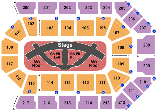 Rabobank Arena Wwe Seating Chart: A Visual Reference of Charts | Chart ...