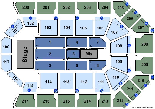 Mechanics Bank Arena Endstage 2 Seating Chart