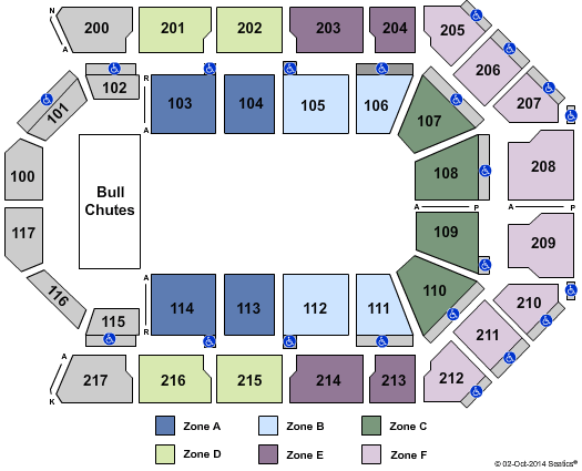Mechanics Bank Arena PBR Zone Seating Chart