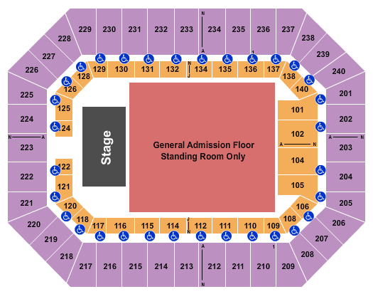 seating chart for Raising Cane's River Center Arena - Steve Aoki - eventticketscenter.com