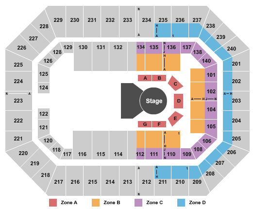 Raising Cane's River Center Arena Cirque Zone Seating Chart