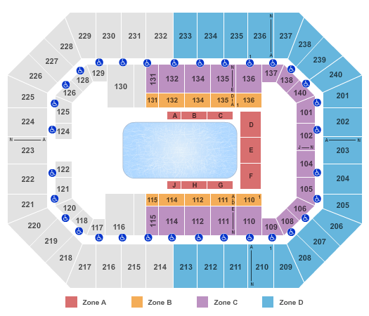 Raising Cane's River Center Arena Disney On Ice-Zone Seating Chart