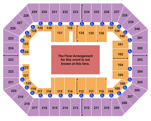Raising Cane's River Center Arena Generic Floor Seating Chart