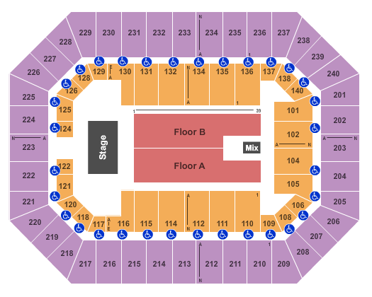 seating chart for Raising Cane's River Center Arena - Barry Manilow - eventticketscenter.com