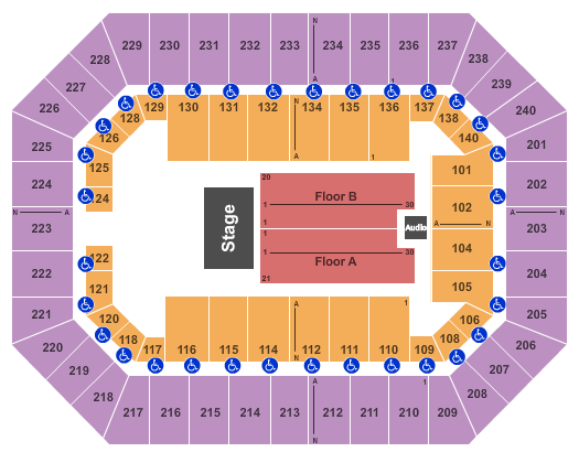 seating chart for Raising Cane's River Center Arena - Maze - eventticketscenter.com