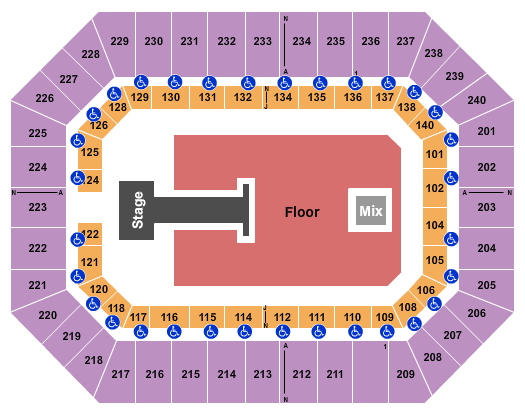 Raising Cane's River Center Arena Shinedown Seating Chart