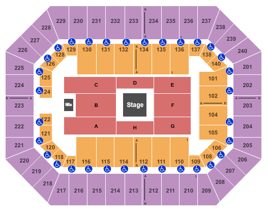 Raising Cane's River Center Arena The Royal Comedy Tour Seating Chart