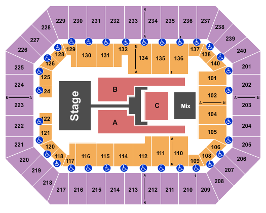 Raising Cane's River Center Arena TobyMac Seating Chart