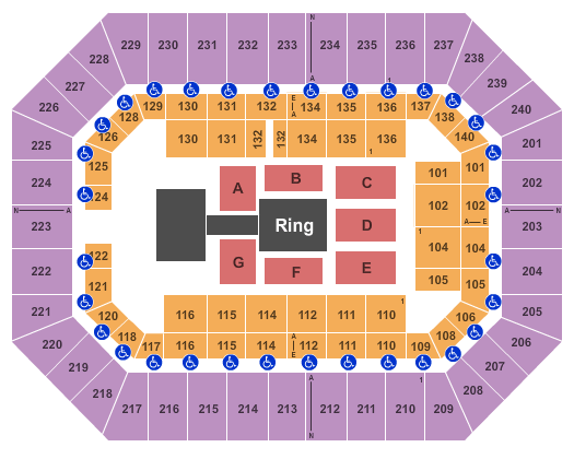 Raising Cane's River Center Arena WWE Seating Chart