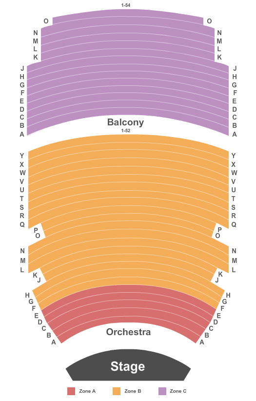 Raising Cane's River Center Theatre Endstage Int Zone Seating Chart