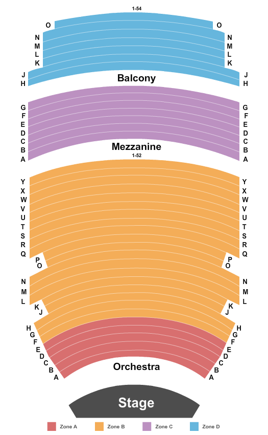 Raising Cane's River Center Theatre Endstage 2 Int Zone Seating Chart