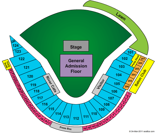 Sutter Health Park End Stage GA Seating Chart