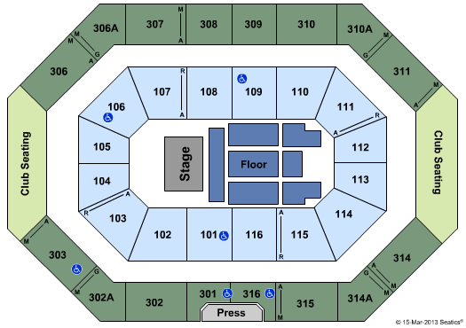 Ralph Engelstad Arena - ND 3Q House Reserved Floor Seating Chart