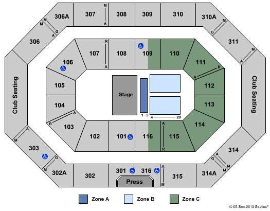Ralph Engelstad Arena - ND Disney Live - Zone Seating Chart