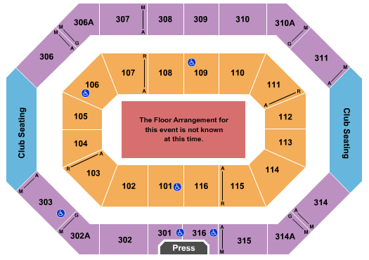 Ralph Engelstad Arena - ND Generic Floor Seating Chart