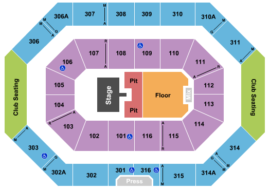 Ralph Engelstad Arena - ND Justin Moore Seating Chart