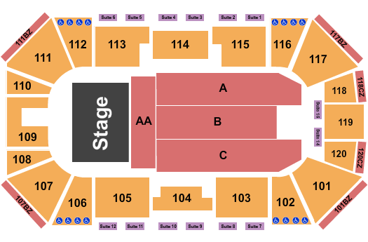 seating chart for Liberty First Credit Union Arena - Dancing with the Stars - eventticketscenter.com