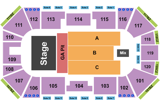 Liberty First Credit Union Arena Endstage GA Pit Seating Chart
