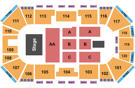 Liberty First Credit Union Arena Endstage Seating Chart