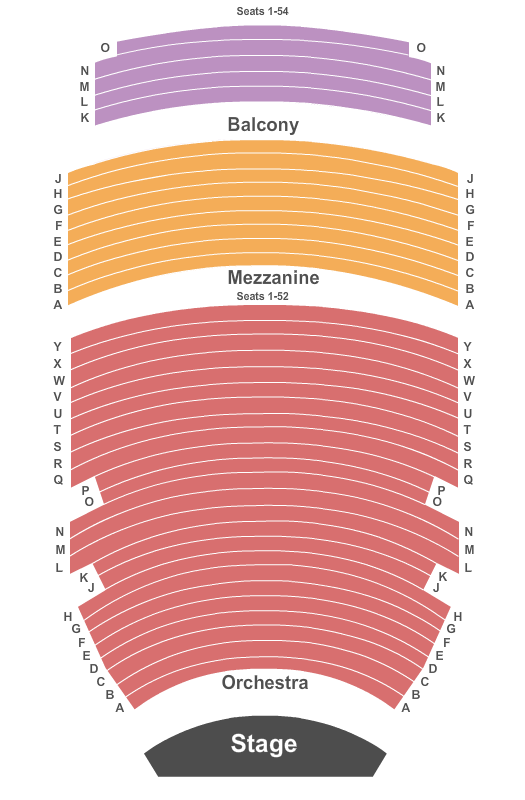 Raising Cane's River Center Theatre End Stage with Mezzanine Seating Chart