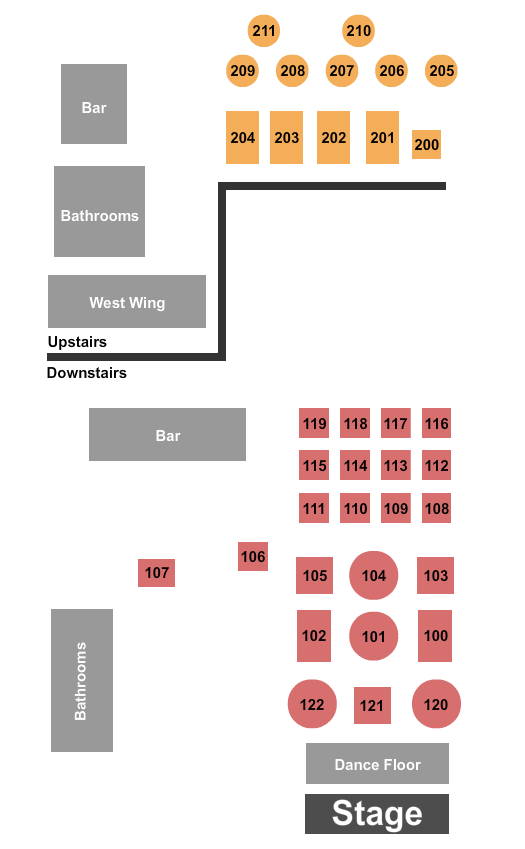Rattlesnake Roadhouse Endstage 2 Seating Chart