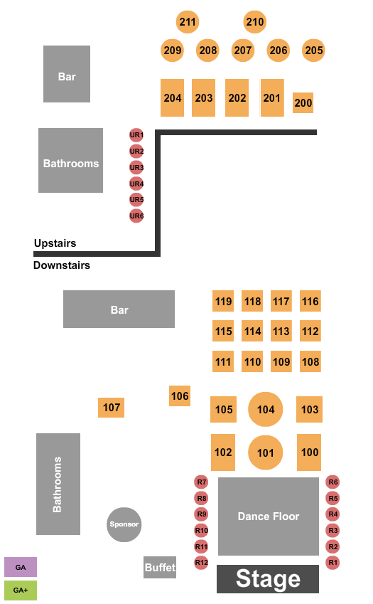 Rattlesnake Roadhouse Endstage Seating Chart