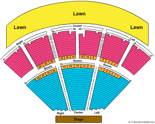 Ravinia Pavilion End Stage Pavilion Seperate Seating Chart