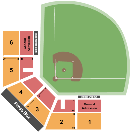 Ray Fisher Stadium Baseball Seating Chart
