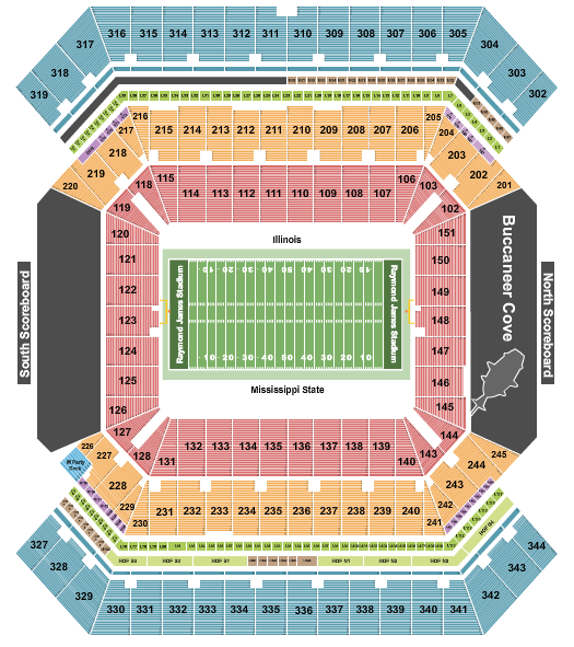 Raymond James Stadium Seating Chart With Seat Numbers And Rows | Two ...