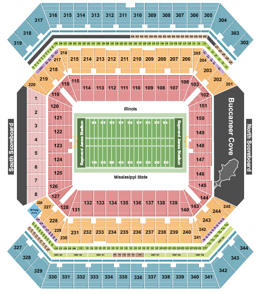 Raymond James Stadium 2023 ReliaQuest Bowl Seating Chart