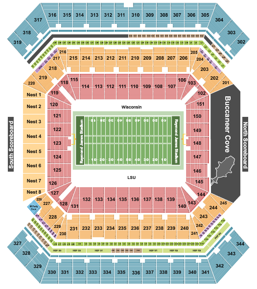 Raymond James Stadium Football - ReliaQuest Bowl Seating Chart