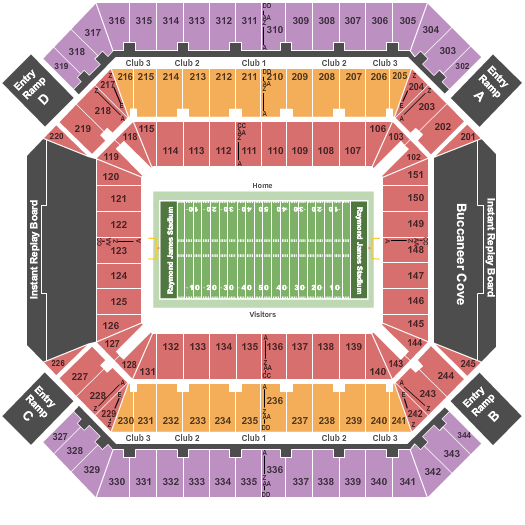 Tampa Bay Football Stadium Seating Chart