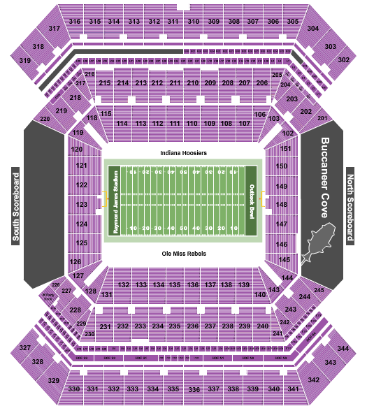 Raymond James Stadium 2020 Outback Bowl Seating Chart