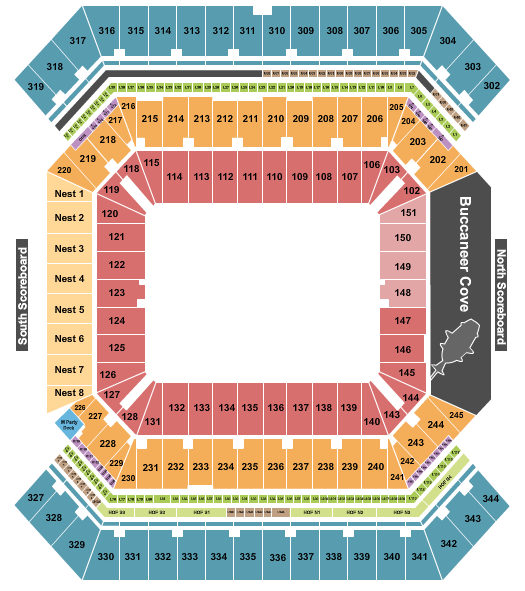 Raymond James Stadium Performance Area Seating Chart