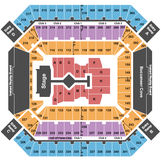 seating chart for Raymond James Stadium - Taylor Swift 2022 - eventticketscenter.com