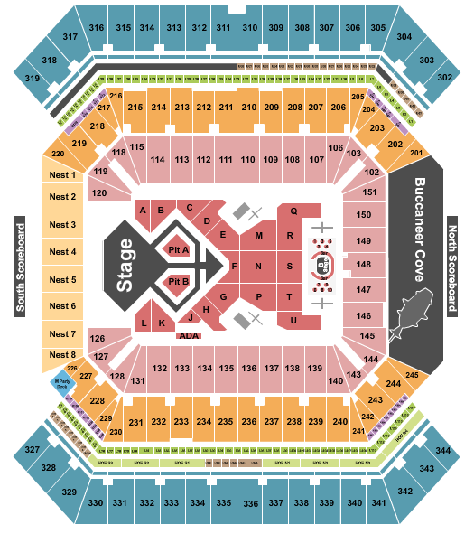 Usher Raymond James Stadium Seating Chart