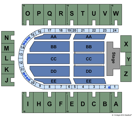 Reaves Arena End Stage Seating Chart