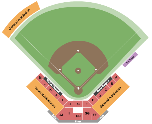 Reckling Park CUSA Baseball Tourny Seating Chart