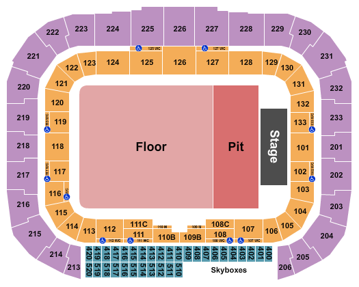 Sports Illustrated Stadium Endstage Pit & Floor Seating Chart