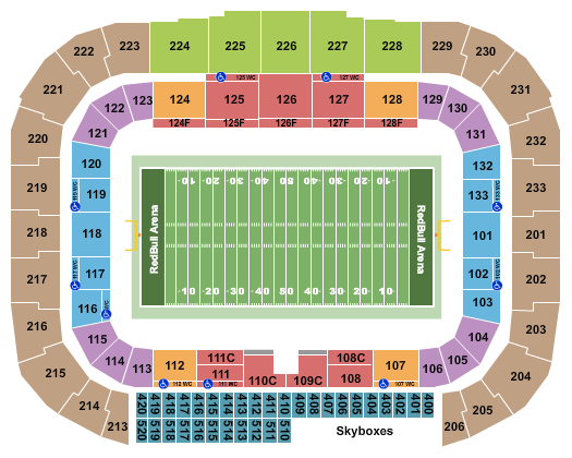 Red Bull Arena - NJ Football Seating Chart