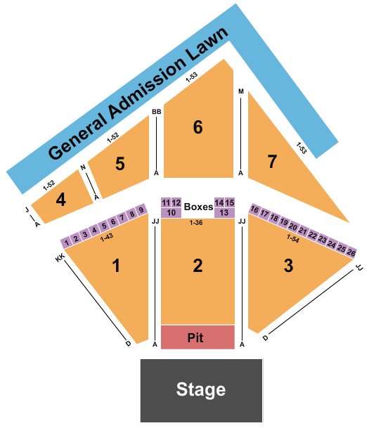 Red Hat Amphitheater (Formerly Raleigh Amphitheater and Festival Site) Seating Chart