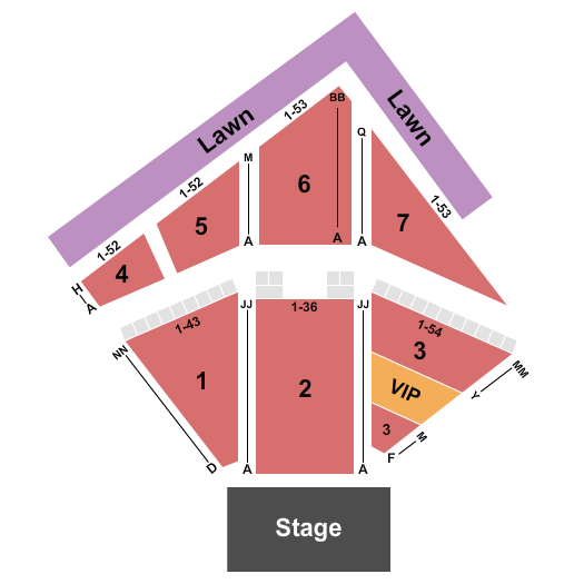 Red Hat Amphitheater Endstage VIP / NoBox Seating Chart