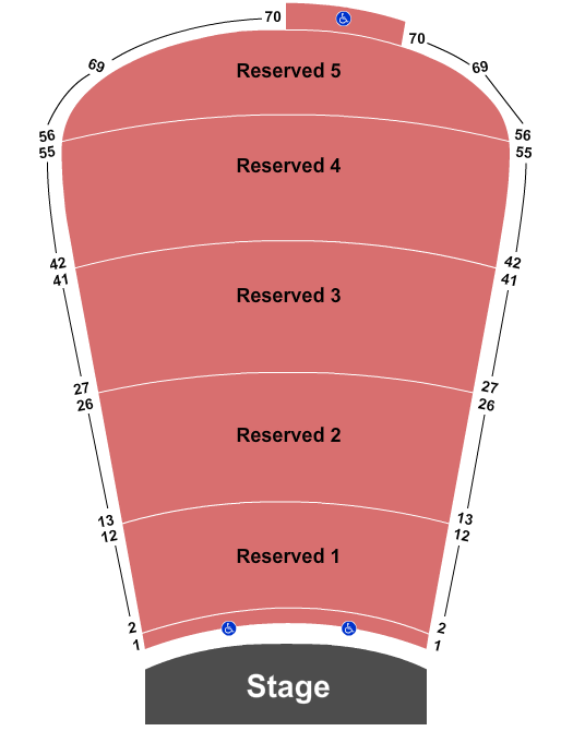 Red Rocks Amphitheatre Endstage Resv 1-5 - No GA Seating Chart