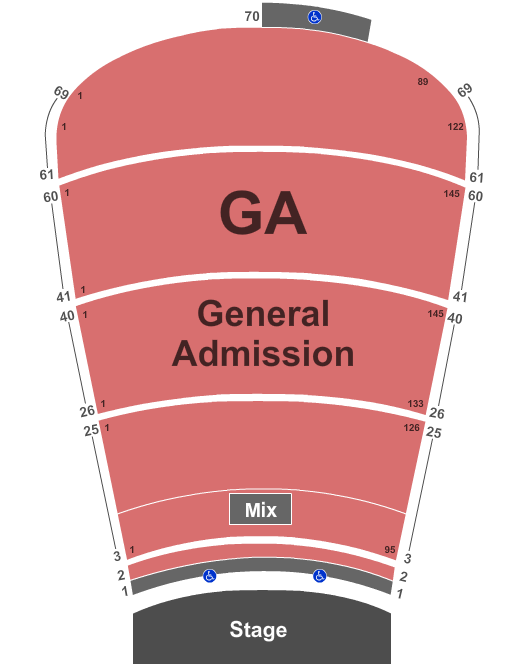 seating chart for Red Rocks Amphitheatre - End Stage GA - eventticketscenter.com
