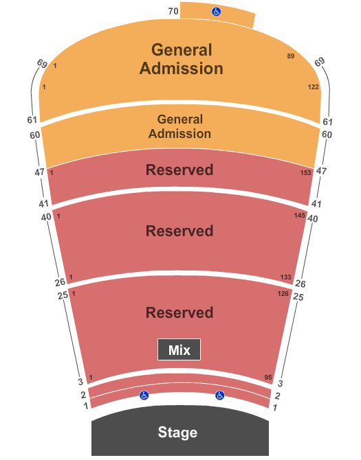 Red Rocks Amphitheatre Standard Seating Chart