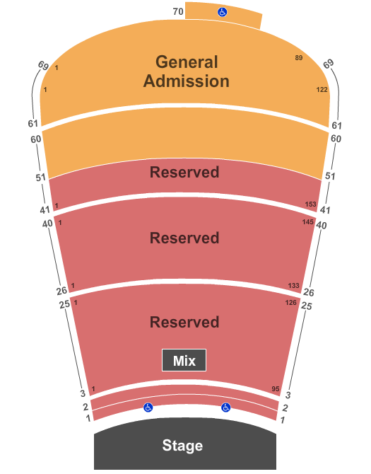 Red Rocks Amphitheatre End Stage GA Row 51 Seating Chart